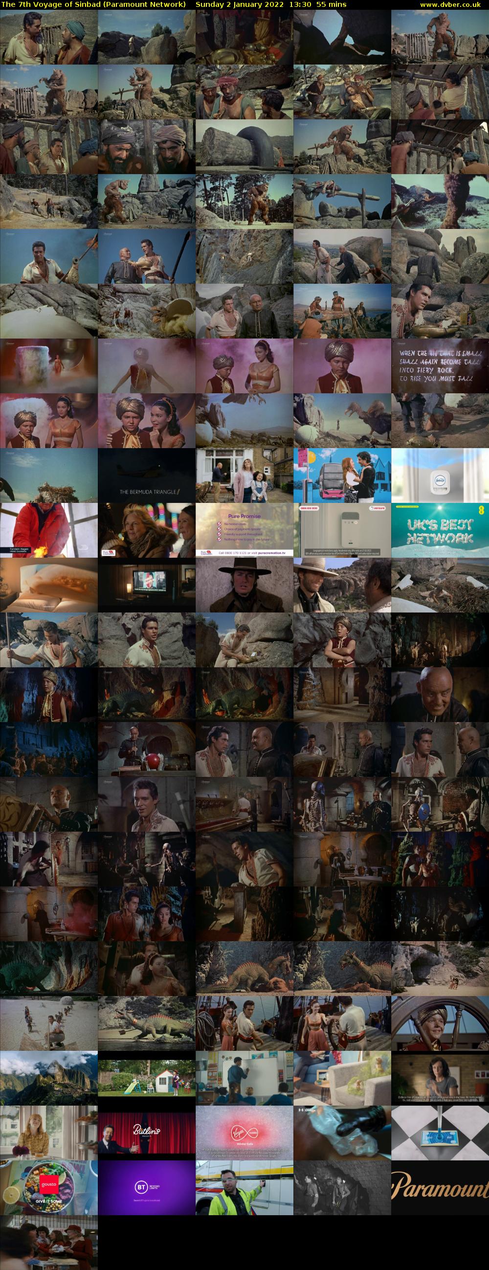 The 7th Voyage of Sinbad (Paramount Network) Sunday 2 January 2022 13:30 - 14:25