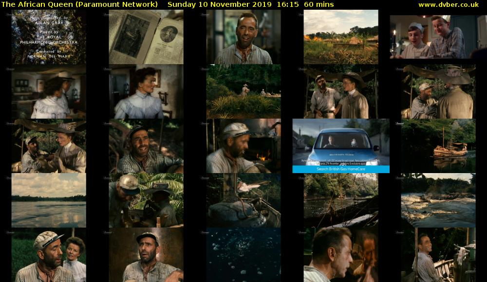 The African Queen (Paramount Network) Sunday 10 November 2019 16:15 - 17:15