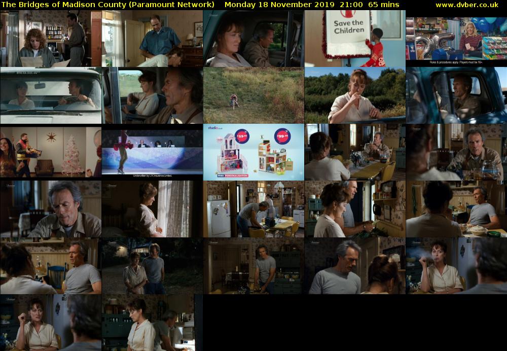 The Bridges of Madison County (Paramount Network) Monday 18 November 2019 21:00 - 22:05
