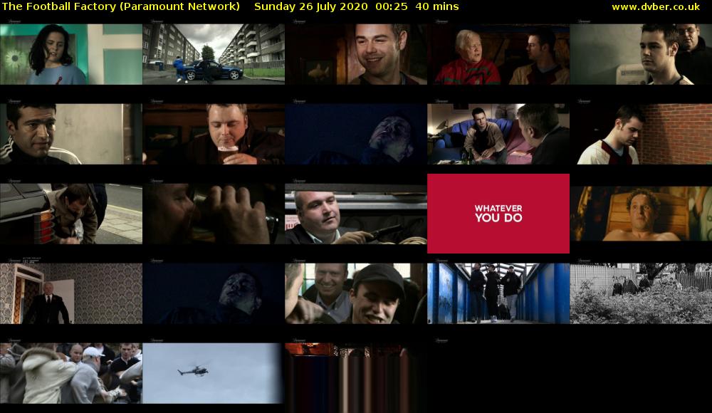 The Football Factory (Paramount Network) Sunday 26 July 2020 00:25 - 01:05