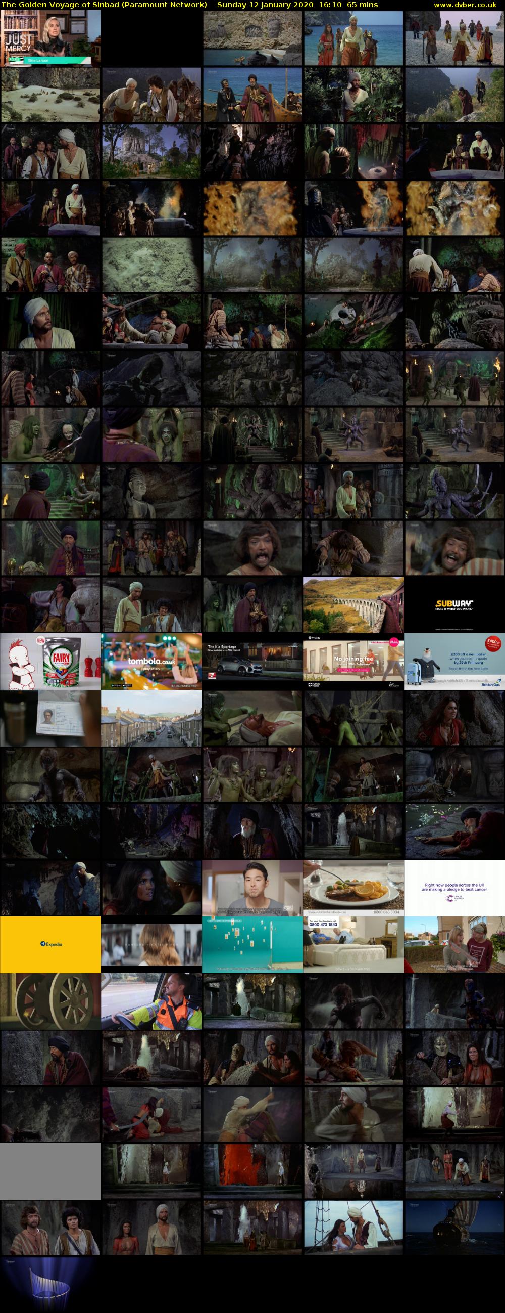 The Golden Voyage of Sinbad (Paramount Network) Sunday 12 January 2020 16:10 - 17:15