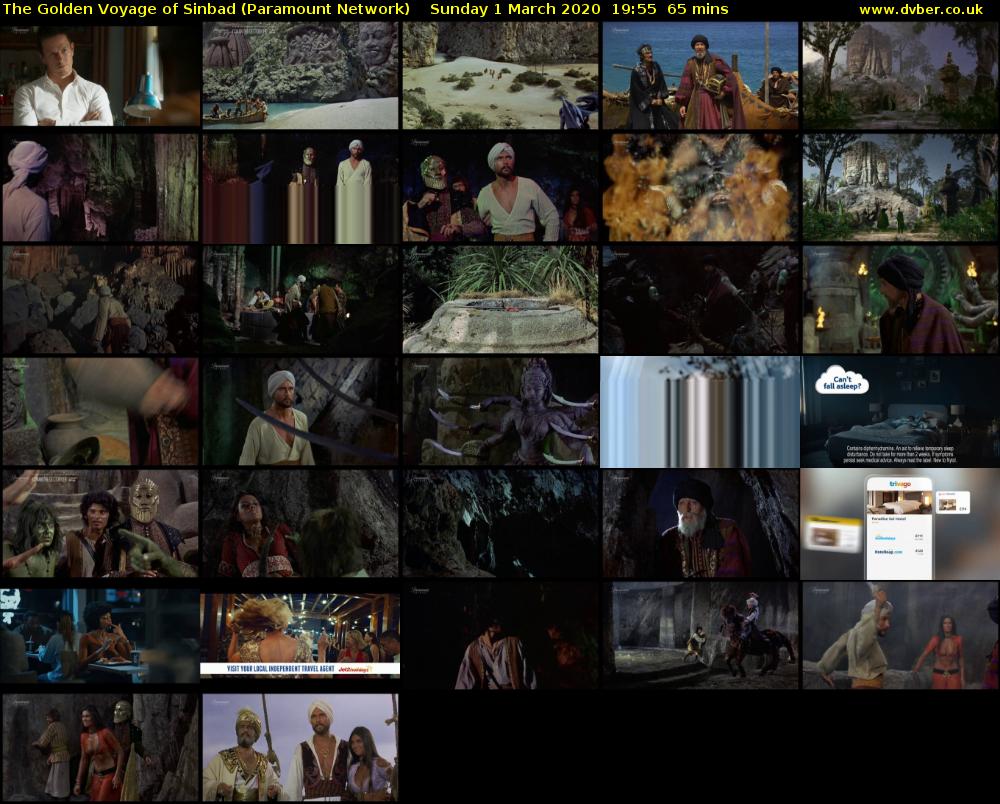 The Golden Voyage of Sinbad (Paramount Network) Sunday 1 March 2020 19:55 - 21:00