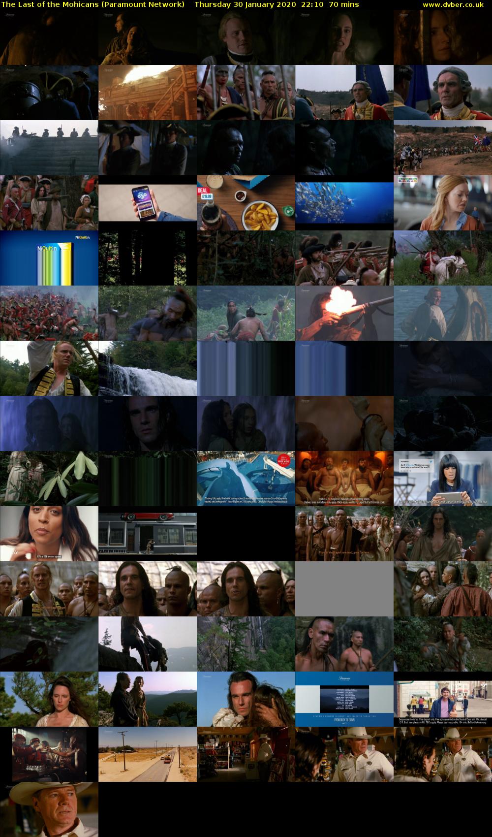 The Last of the Mohicans (Paramount Network) Thursday 30 January 2020 22:10 - 23:20