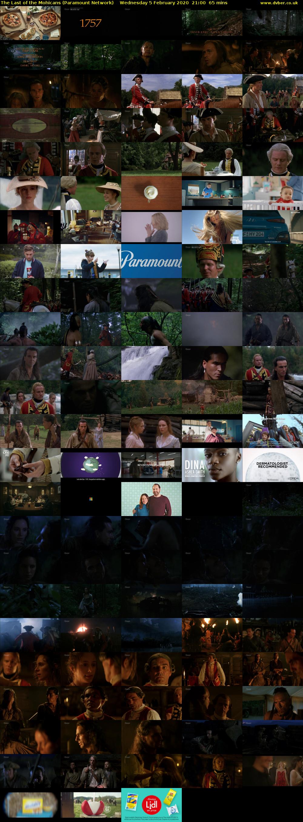 The Last of the Mohicans (Paramount Network) Wednesday 5 February 2020 21:00 - 22:05