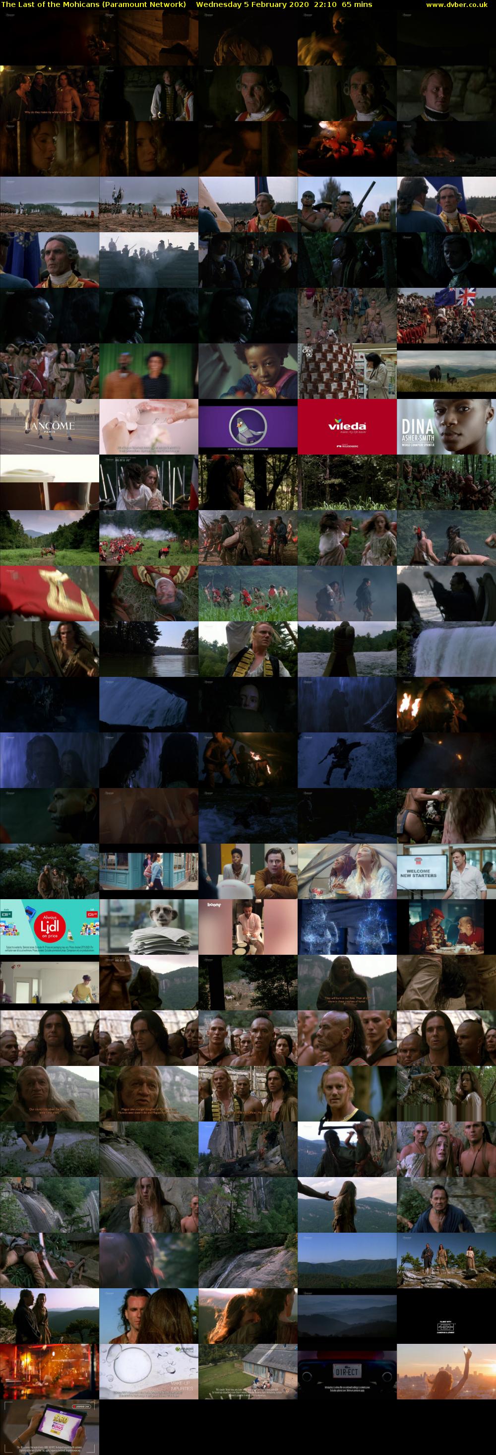 The Last of the Mohicans (Paramount Network) Wednesday 5 February 2020 22:10 - 23:15