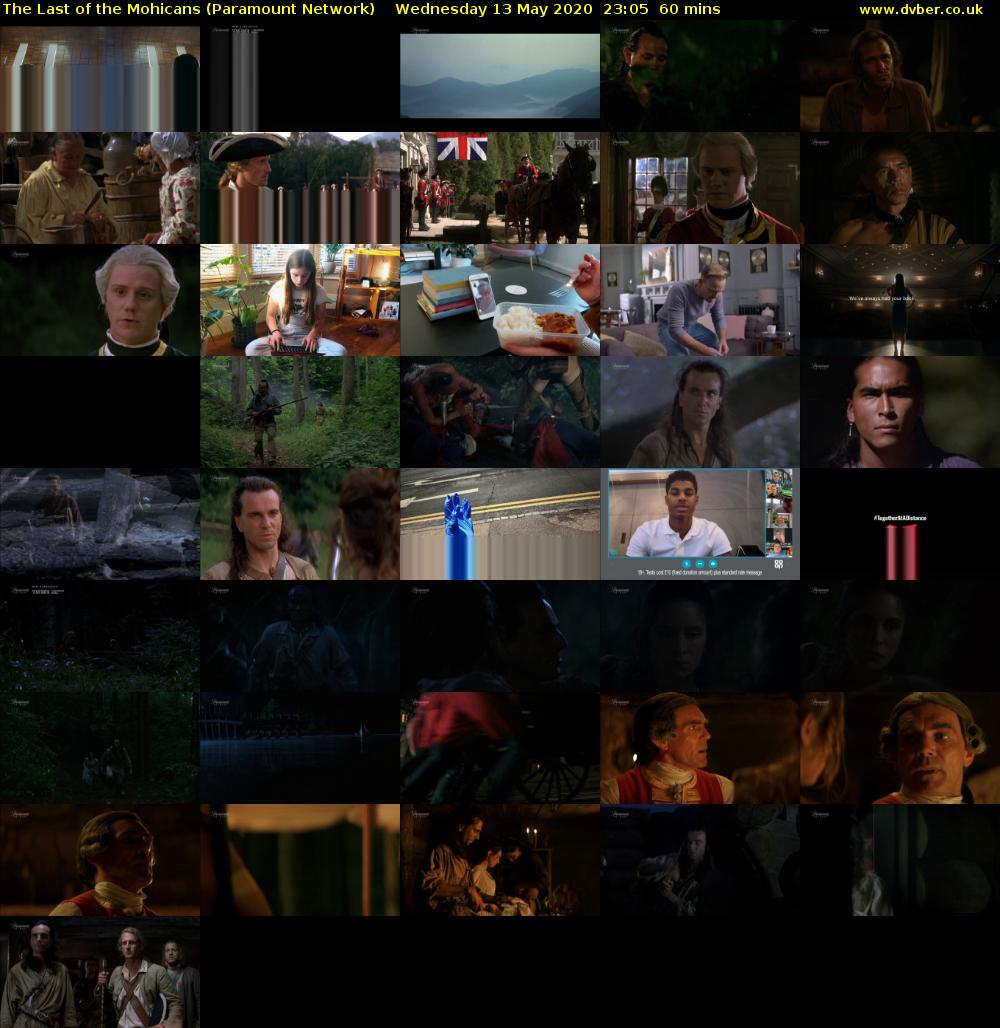 The Last of the Mohicans (Paramount Network) Wednesday 13 May 2020 23:05 - 00:05