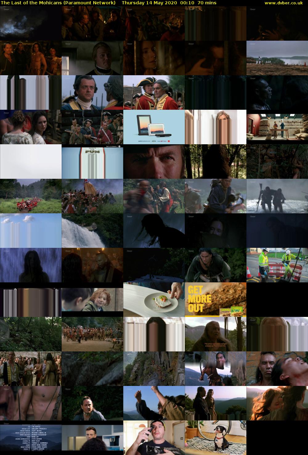 The Last of the Mohicans (Paramount Network) Thursday 14 May 2020 00:10 - 01:20