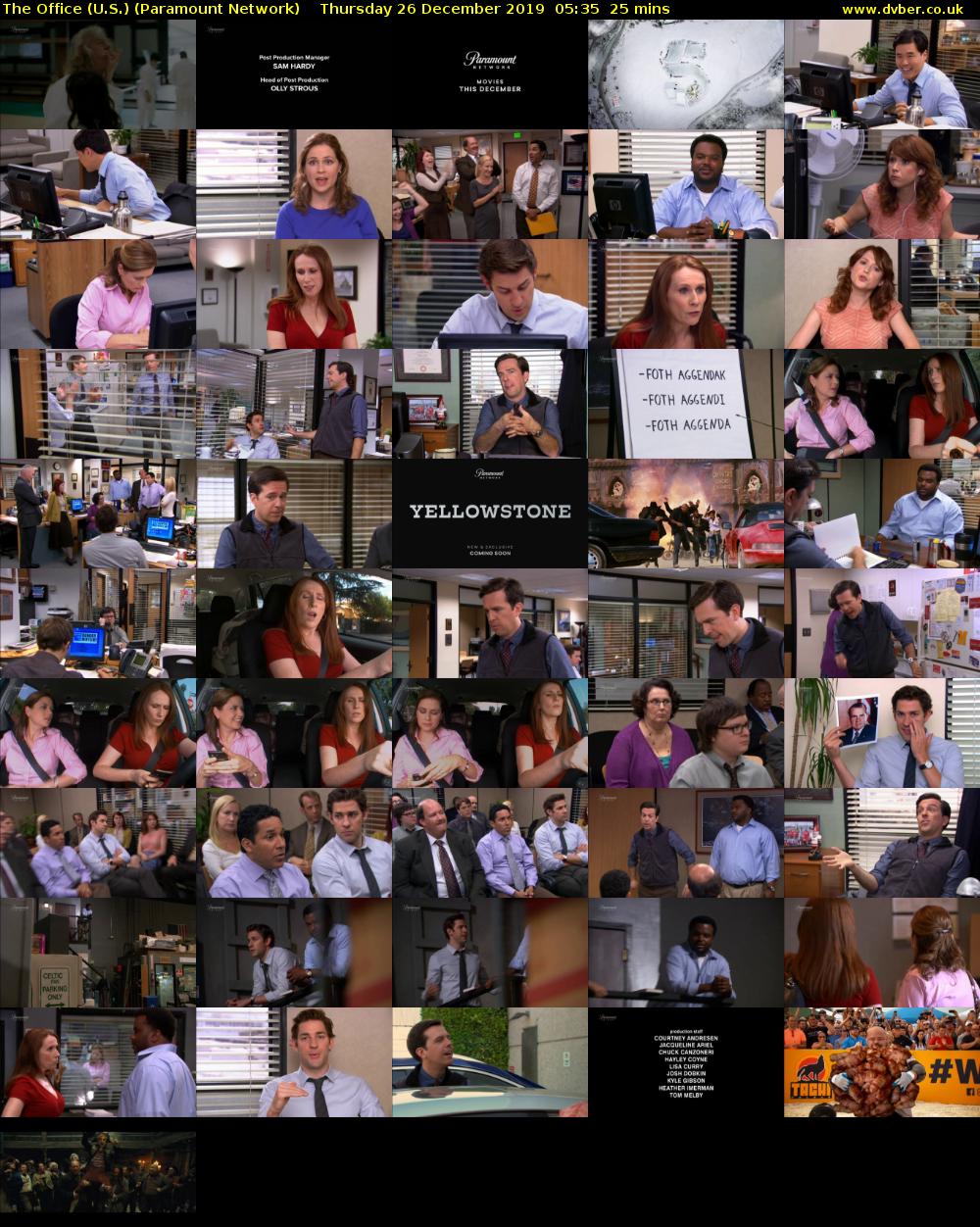 The Office (U.S.) (Paramount Network) Thursday 26 December 2019 05:35 - 06:00