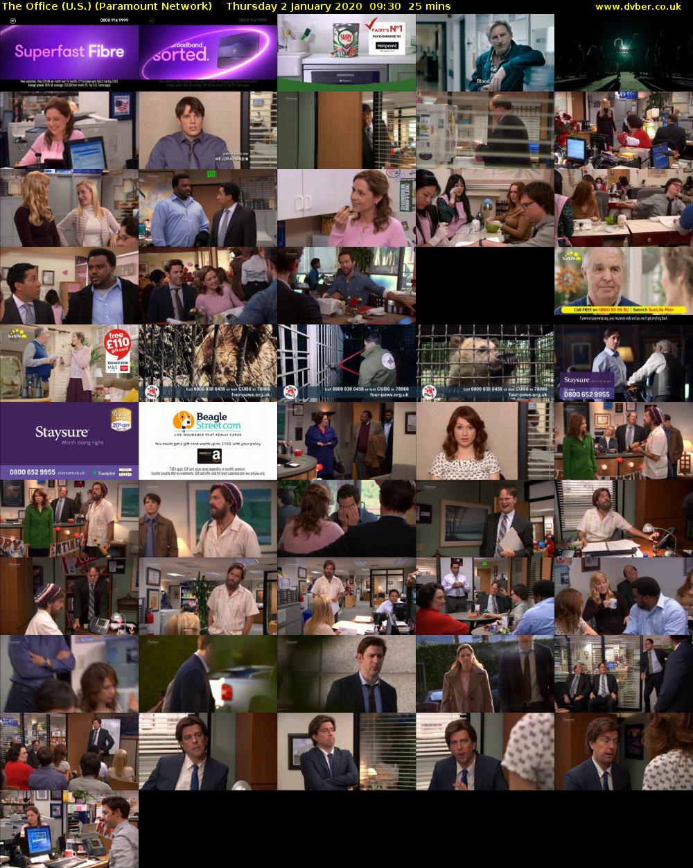 The Office (U.S.) (Paramount Network) Thursday 2 January 2020 09:30 - 09:55