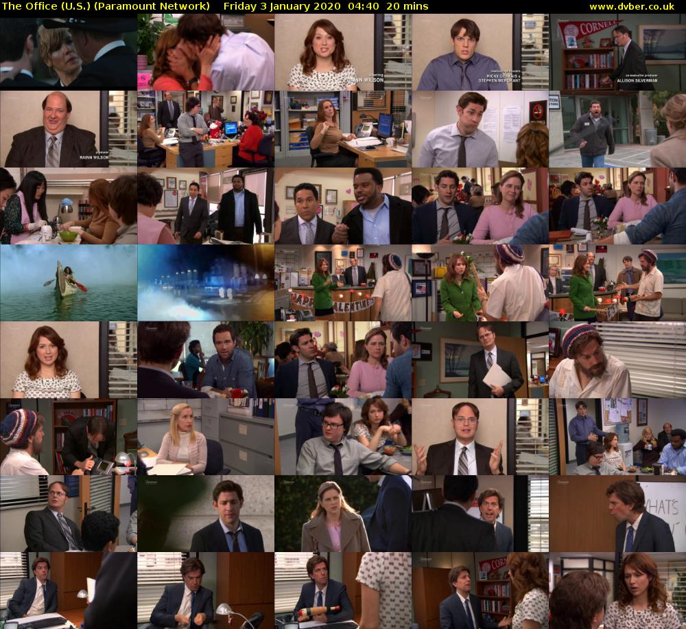 The Office (U.S.) (Paramount Network) Friday 3 January 2020 04:40 - 05:00