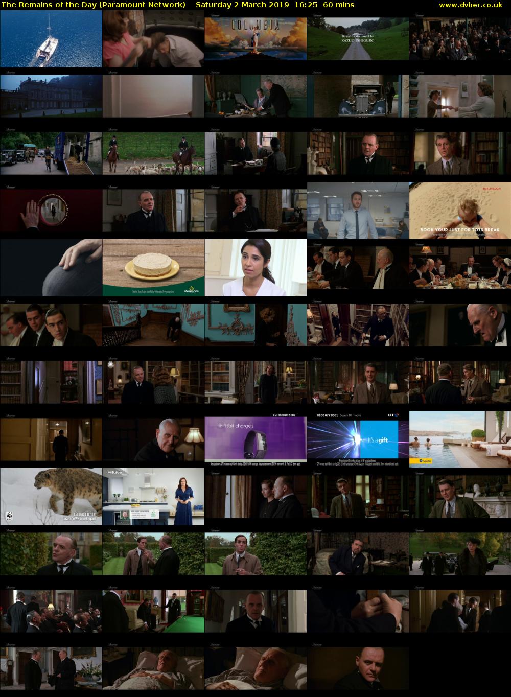 The Remains of the Day (Paramount Network) Saturday 2 March 2019 16:25 - 17:25