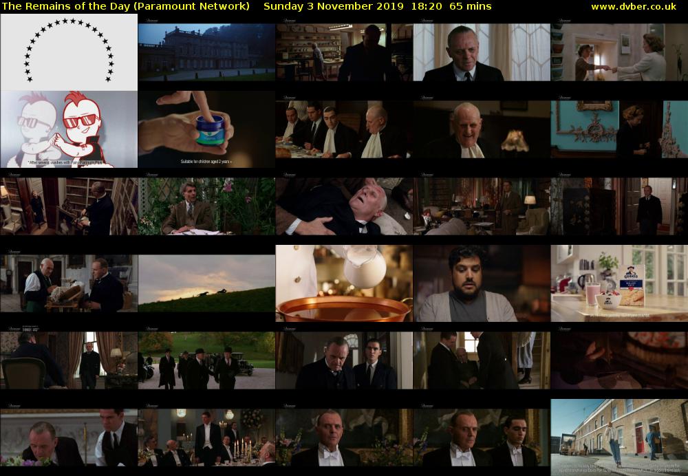 The Remains of the Day (Paramount Network) Sunday 3 November 2019 18:20 - 19:25