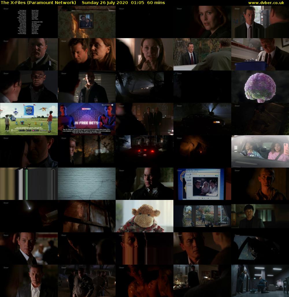 The X-Files (Paramount Network) Sunday 26 July 2020 01:05 - 02:05