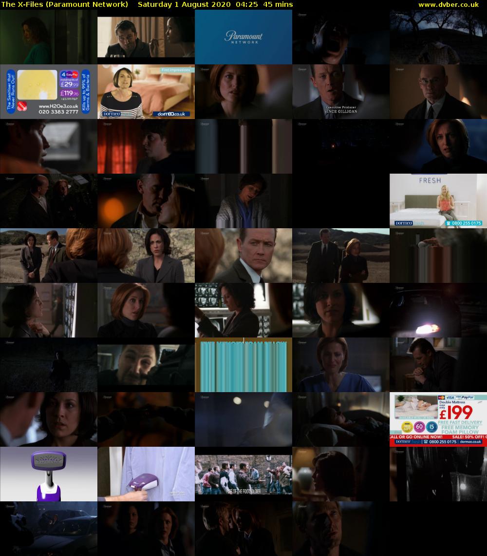 The X-Files (Paramount Network) Saturday 1 August 2020 04:25 - 05:10