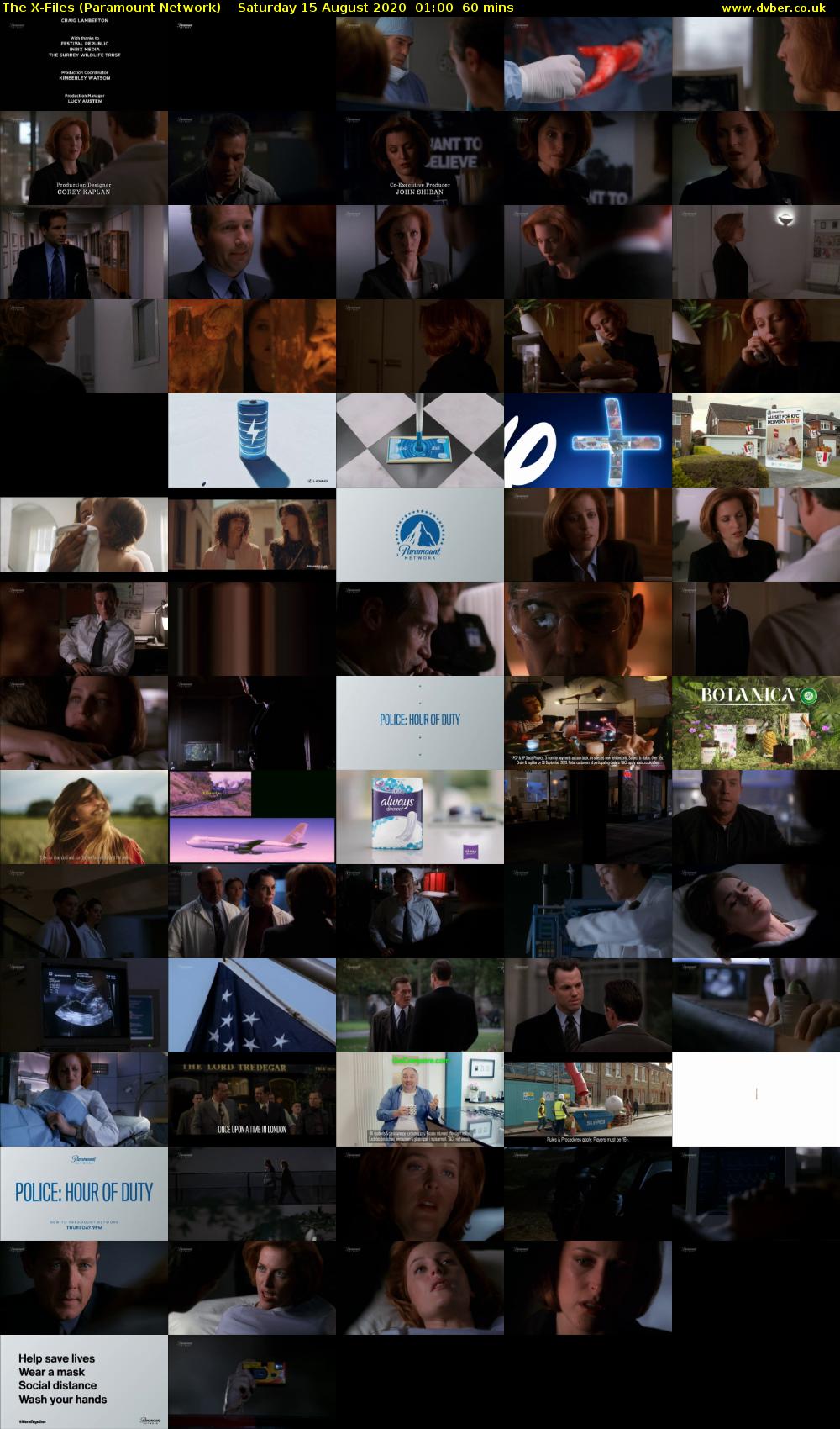 The X-Files (Paramount Network) Saturday 15 August 2020 01:00 - 02:00