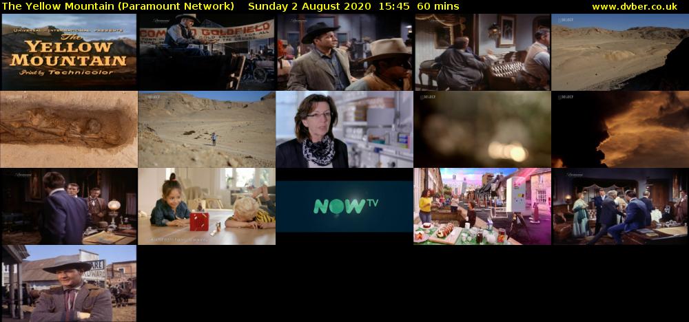 The Yellow Mountain (Paramount Network) Sunday 2 August 2020 15:45 - 16:45