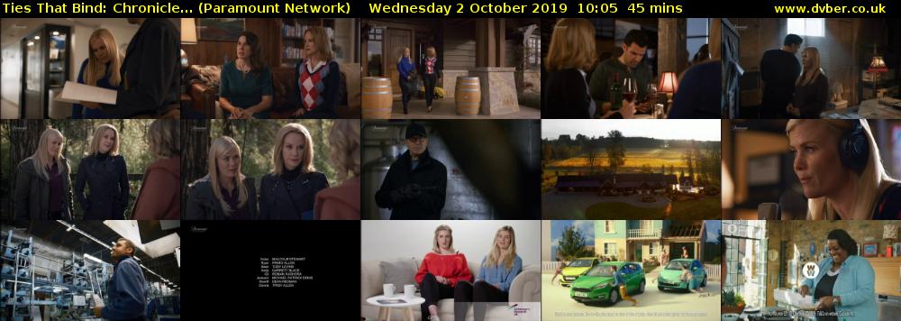 Ties That Bind: Chronicle... (Paramount Network) Wednesday 2 October 2019 10:05 - 10:50