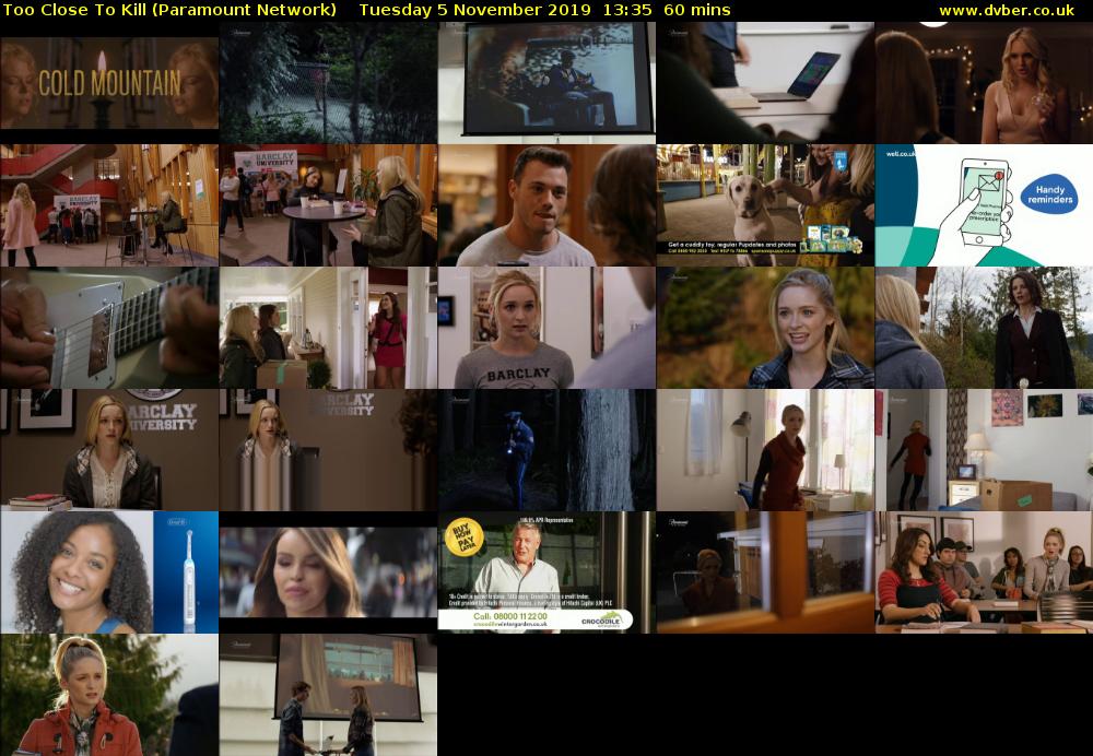Too Close To Kill (Paramount Network) Tuesday 5 November 2019 13:35 - 14:35