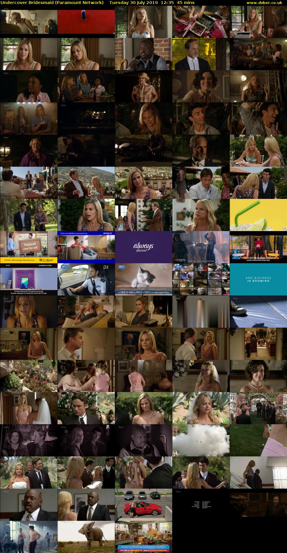 Undercover Bridesmaid (Paramount Network) Tuesday 30 July 2019 12:35 - 13:20