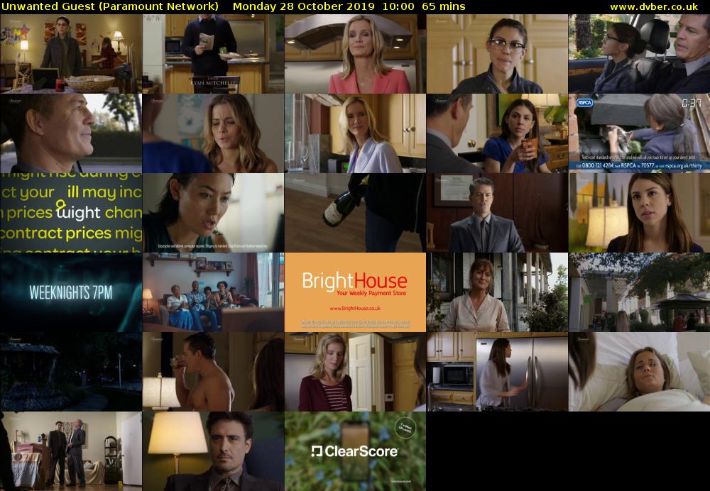 Unwanted Guest (Paramount Network) Monday 28 October 2019 10:00 - 11:05