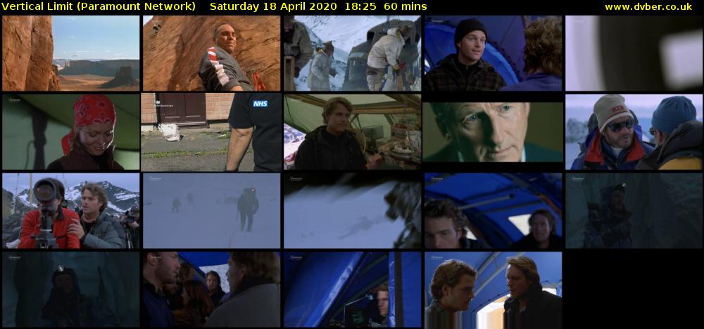 Vertical Limit (Paramount Network) Saturday 18 April 2020 18:25 - 19:25