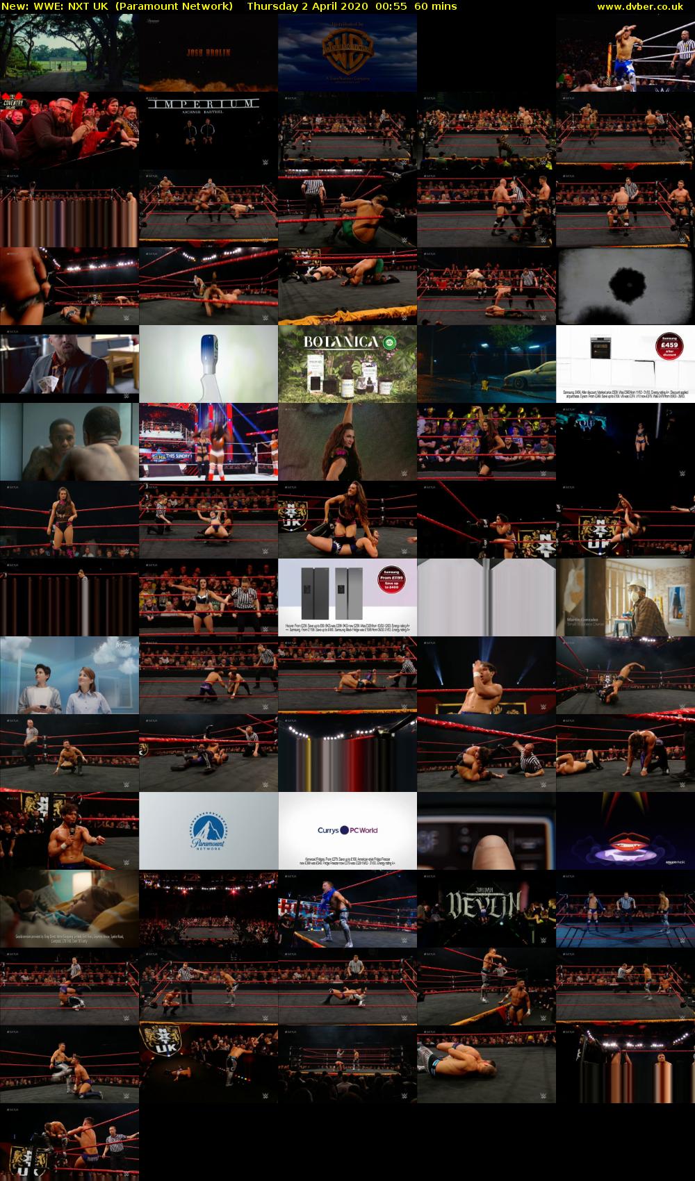WWE: NXT UK (Paramount Network) Thursday 2 April 2020 00:55 - 01:55
