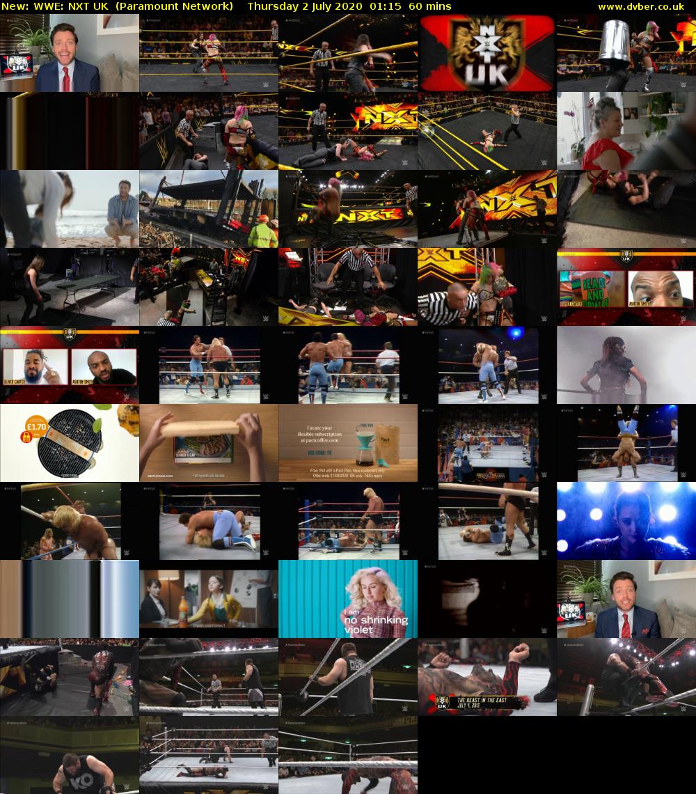 WWE: NXT UK (Paramount Network) Thursday 2 July 2020 01:15 - 02:15