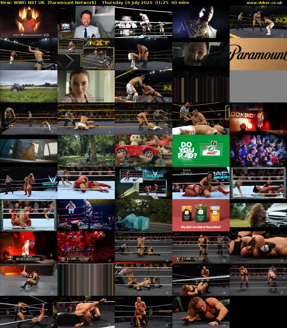 WWE: NXT UK (Paramount Network) Thursday 16 July 2020 01:25 - 02:25