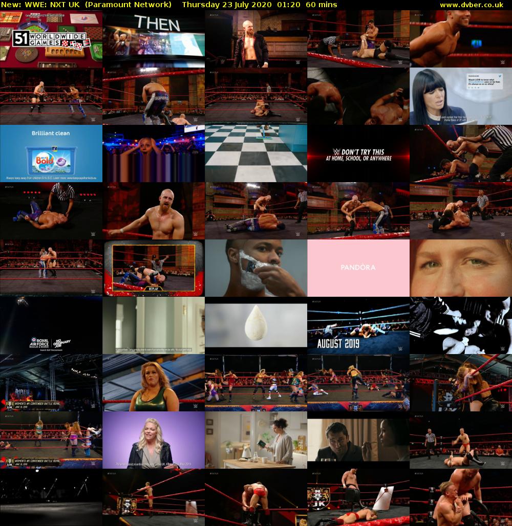 WWE: NXT UK (Paramount Network) Thursday 23 July 2020 01:20 - 02:20
