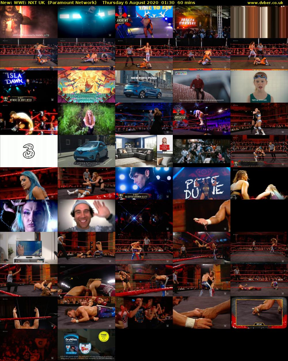WWE: NXT UK (Paramount Network) Thursday 6 August 2020 01:30 - 02:30