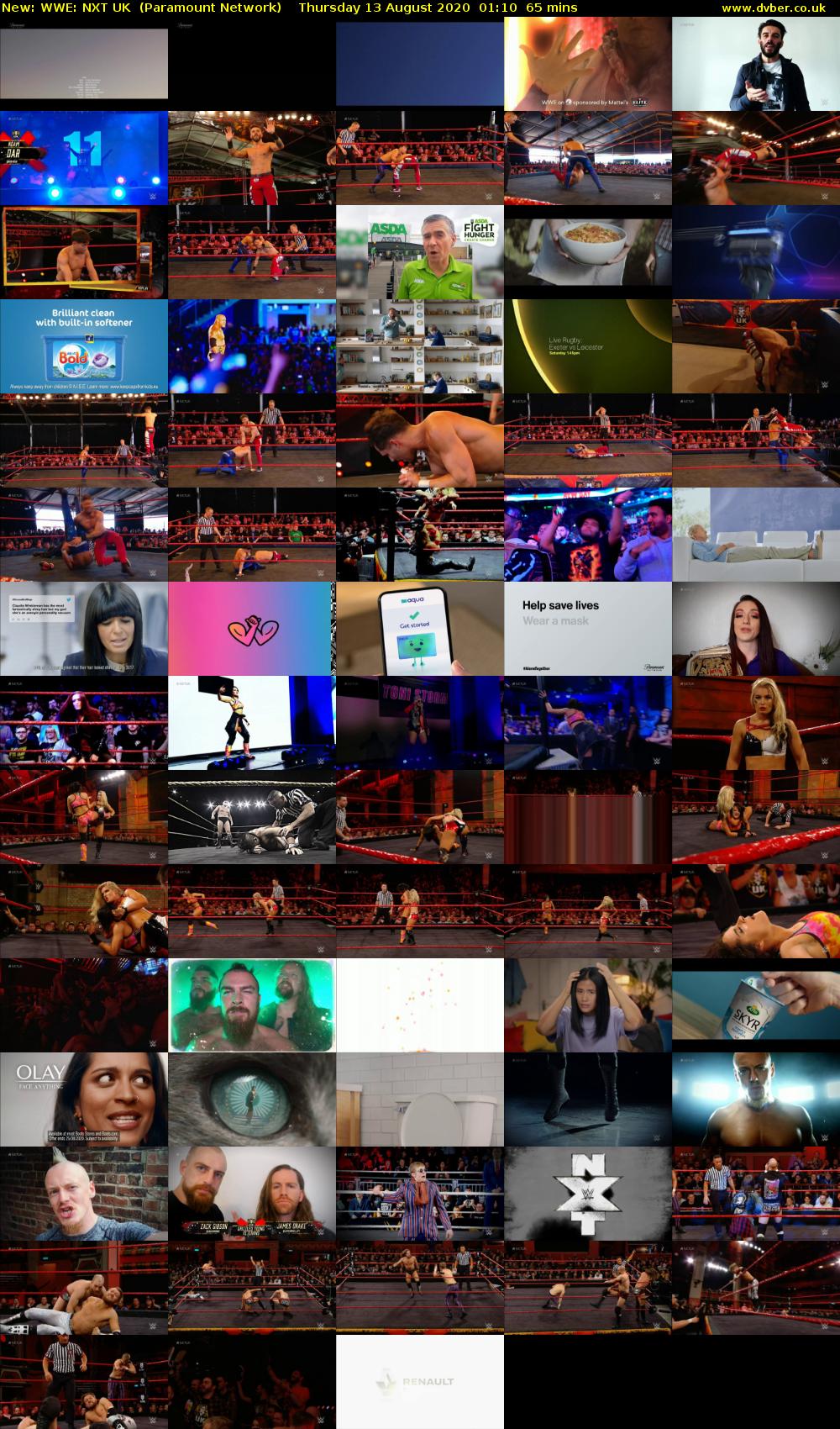 WWE: NXT UK (Paramount Network) Thursday 13 August 2020 01:10 - 02:15