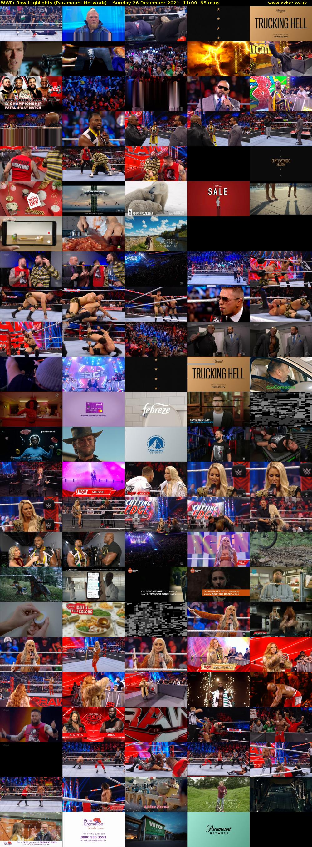 WWE: Raw Highlights (Paramount Network) Sunday 26 December 2021 11:00 - 12:05