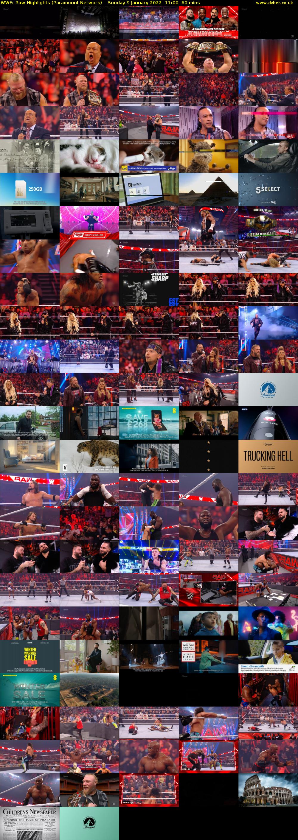 WWE: Raw Highlights (Paramount Network) Sunday 9 January 2022 11:00 - 12:00