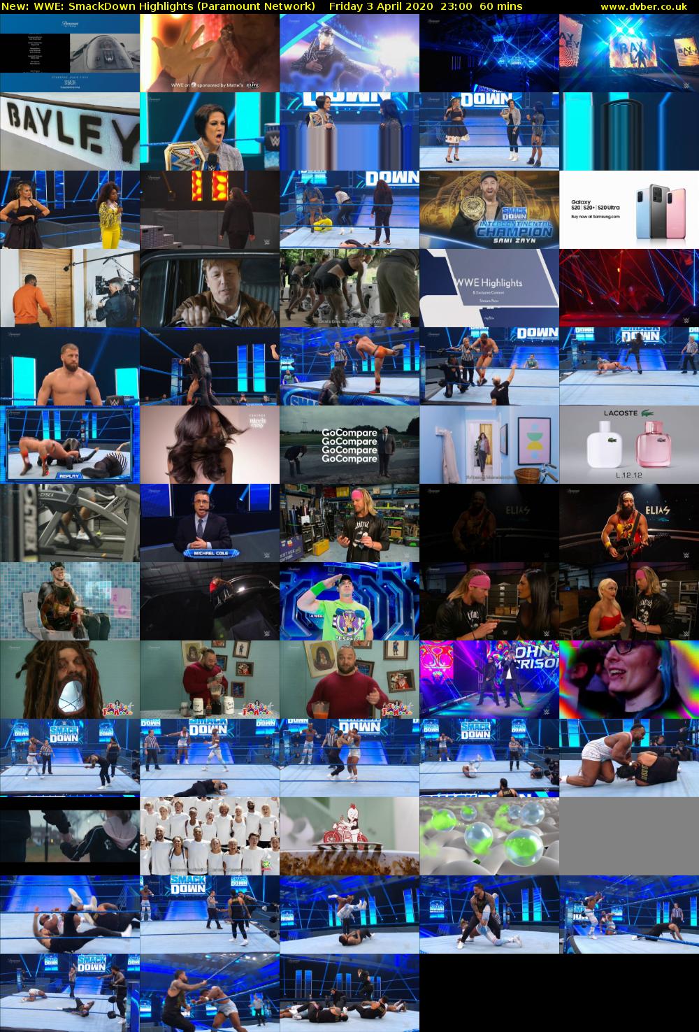 WWE: SmackDown Highlights (Paramount Network) Friday 3 April 2020 23:00 - 00:00