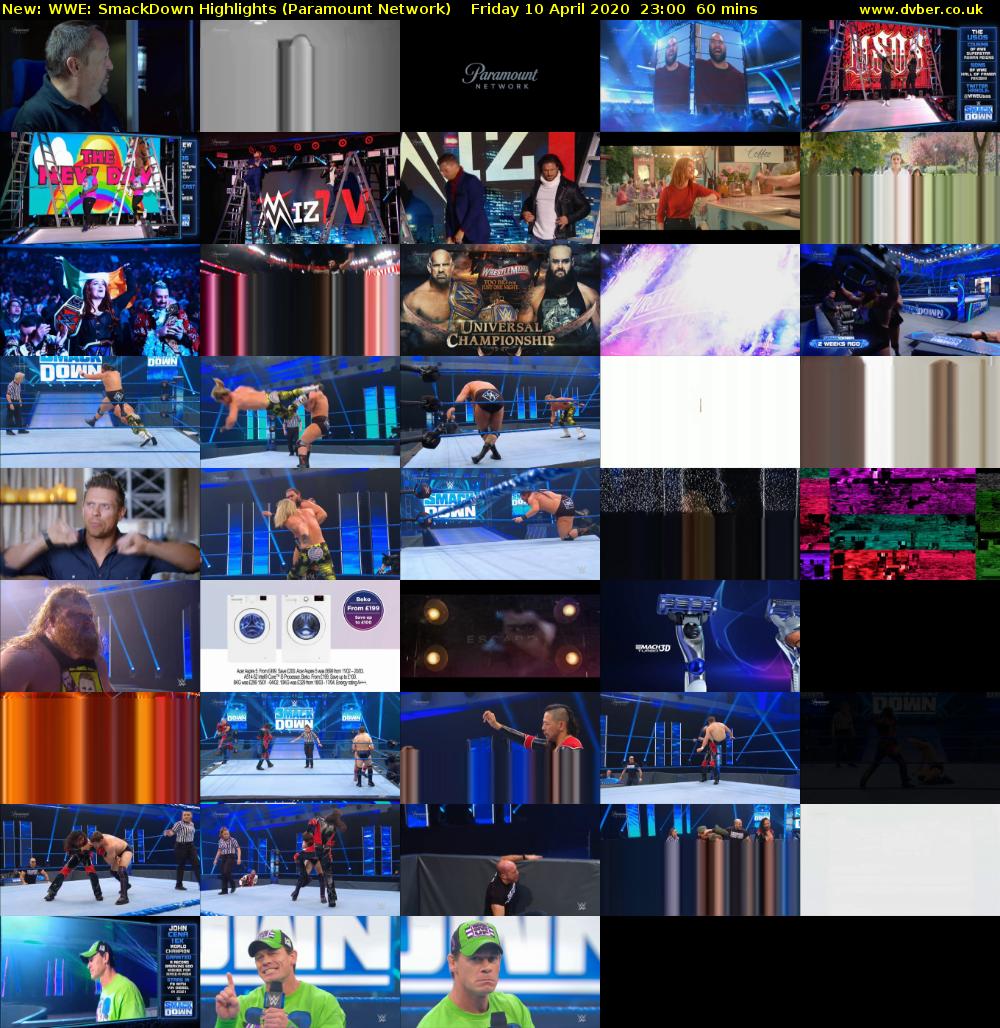 WWE: SmackDown Highlights (Paramount Network) Friday 10 April 2020 23:00 - 00:00