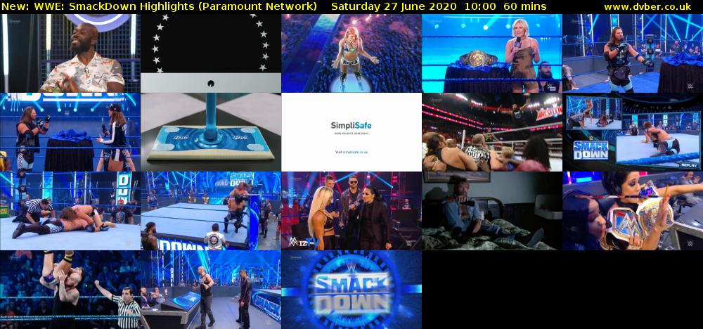 WWE: SmackDown Highlights (Paramount Network) Saturday 27 June 2020 10:00 - 11:00