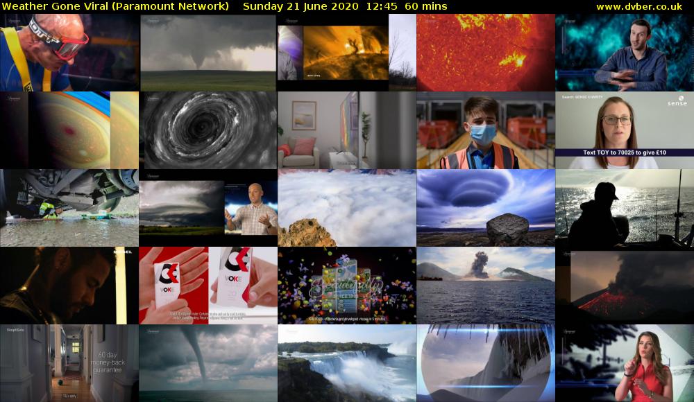 Weather Gone Viral (Paramount Network) Sunday 21 June 2020 12:45 - 13:45