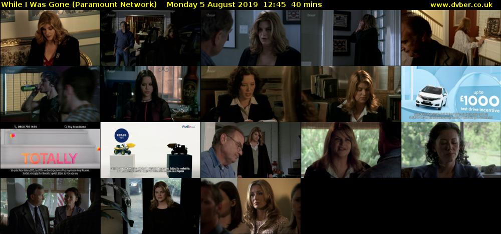 While I Was Gone (Paramount Network) Monday 5 August 2019 12:45 - 13:25