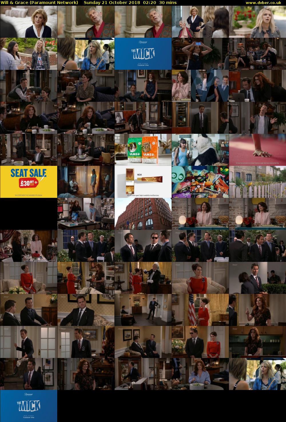 Will & Grace (Paramount Network) Sunday 21 October 2018 02:20 - 02:50