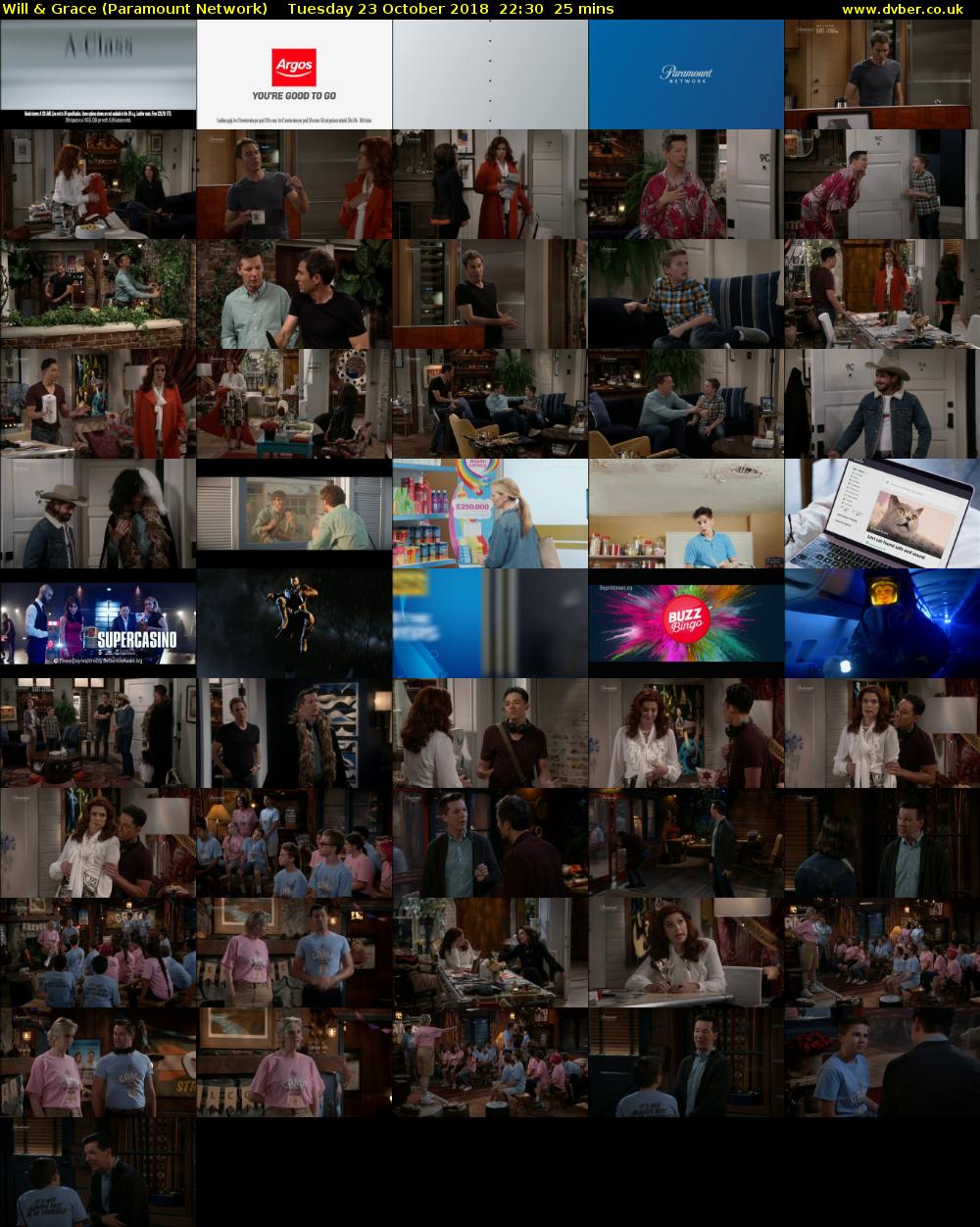 Will & Grace (Paramount Network) Tuesday 23 October 2018 22:30 - 20:00