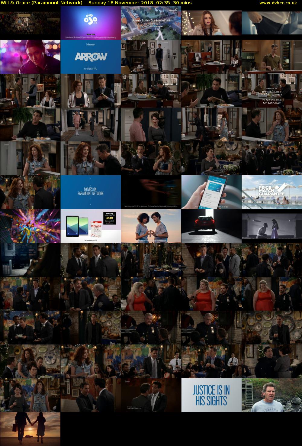 Will & Grace (Paramount Network) Sunday 18 November 2018 02:35 - 03:05