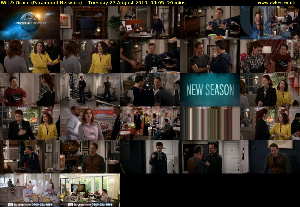 Will & Grace (Paramount Network) Tuesday 27 August 2019 04:05 - 04:25