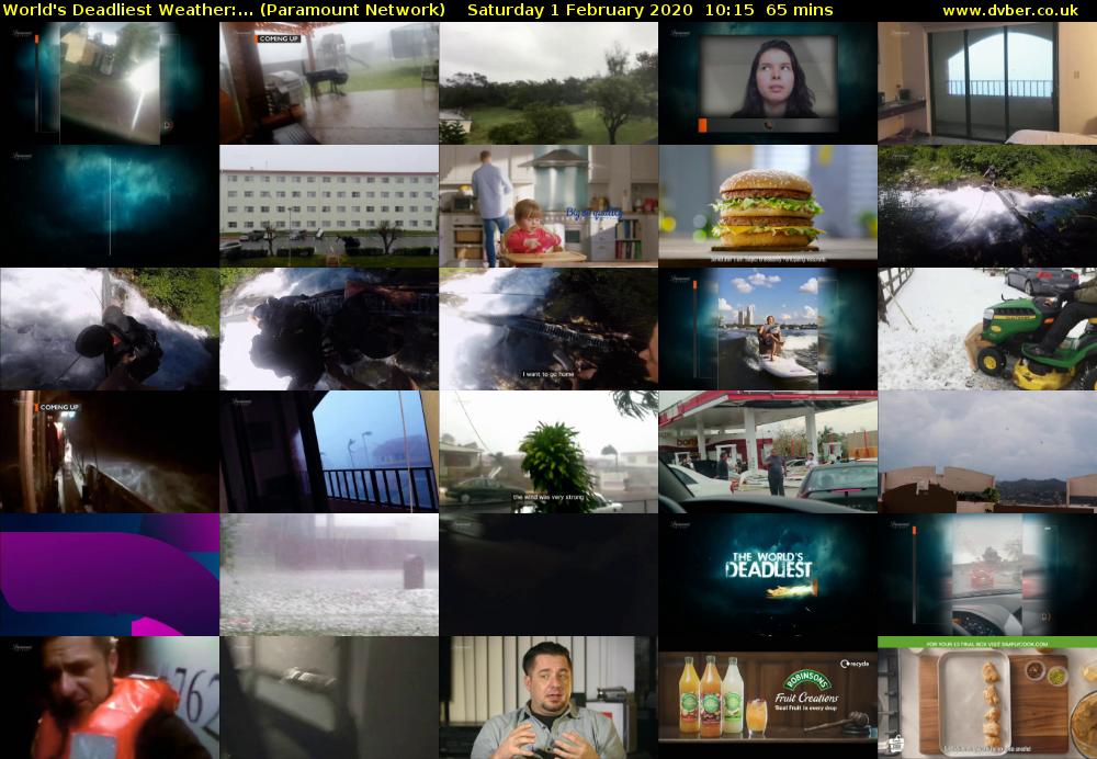 World's Deadliest Weather:... (Paramount Network) Saturday 1 February 2020 10:15 - 11:20