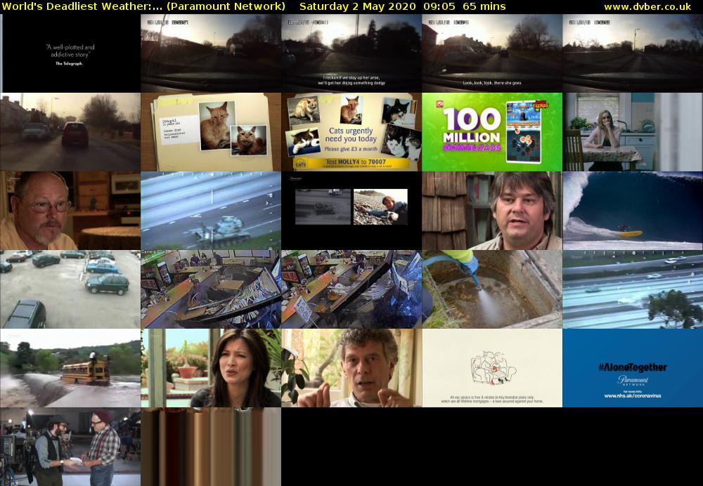World's Deadliest Weather:... (Paramount Network) Saturday 2 May 2020 09:05 - 10:10