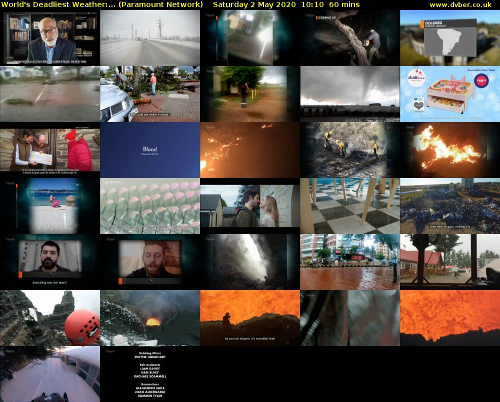 World's Deadliest Weather:... (Paramount Network) Saturday 2 May 2020 10:10 - 11:10