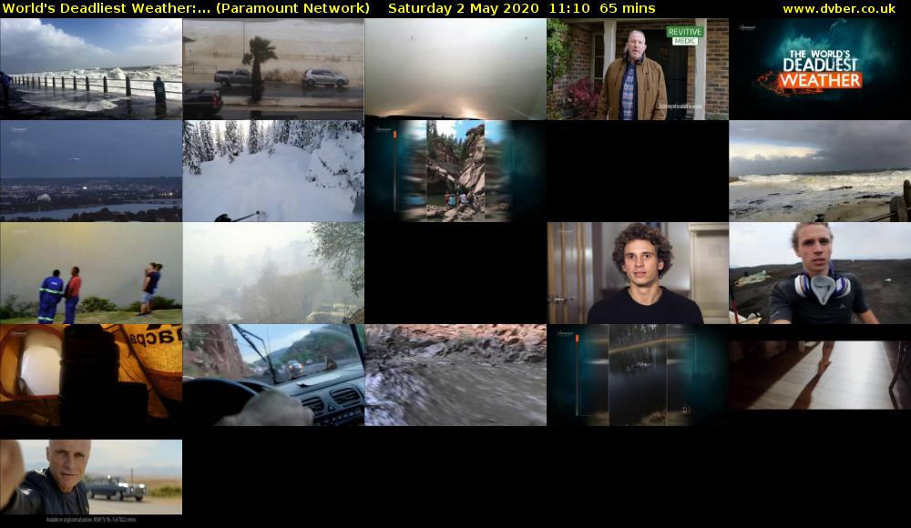 World's Deadliest Weather:... (Paramount Network) Saturday 2 May 2020 11:10 - 12:15
