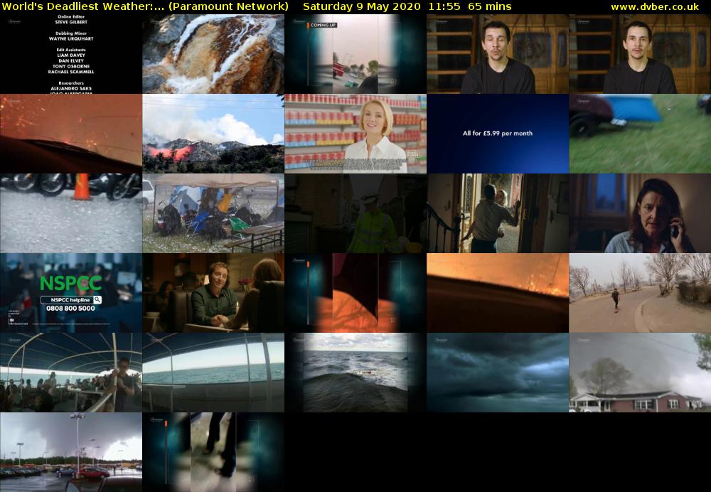 World's Deadliest Weather:... (Paramount Network) Saturday 9 May 2020 11:55 - 13:00
