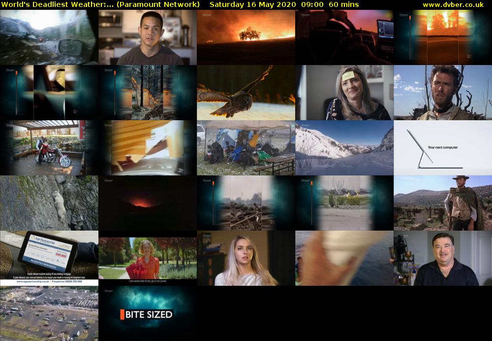 World's Deadliest Weather:... (Paramount Network) Saturday 16 May 2020 09:00 - 10:00