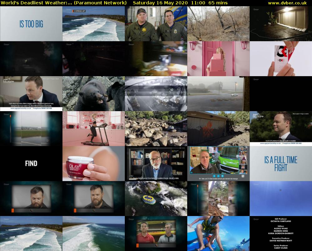 World's Deadliest Weather:... (Paramount Network) Saturday 16 May 2020 11:00 - 12:05
