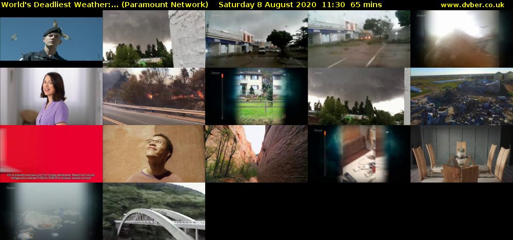 World's Deadliest Weather:... (Paramount Network) Saturday 8 August 2020 11:30 - 12:35